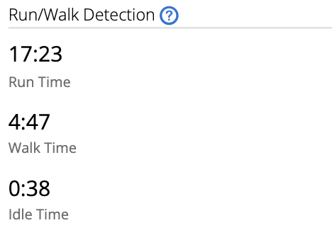 Run/Walk detection stats